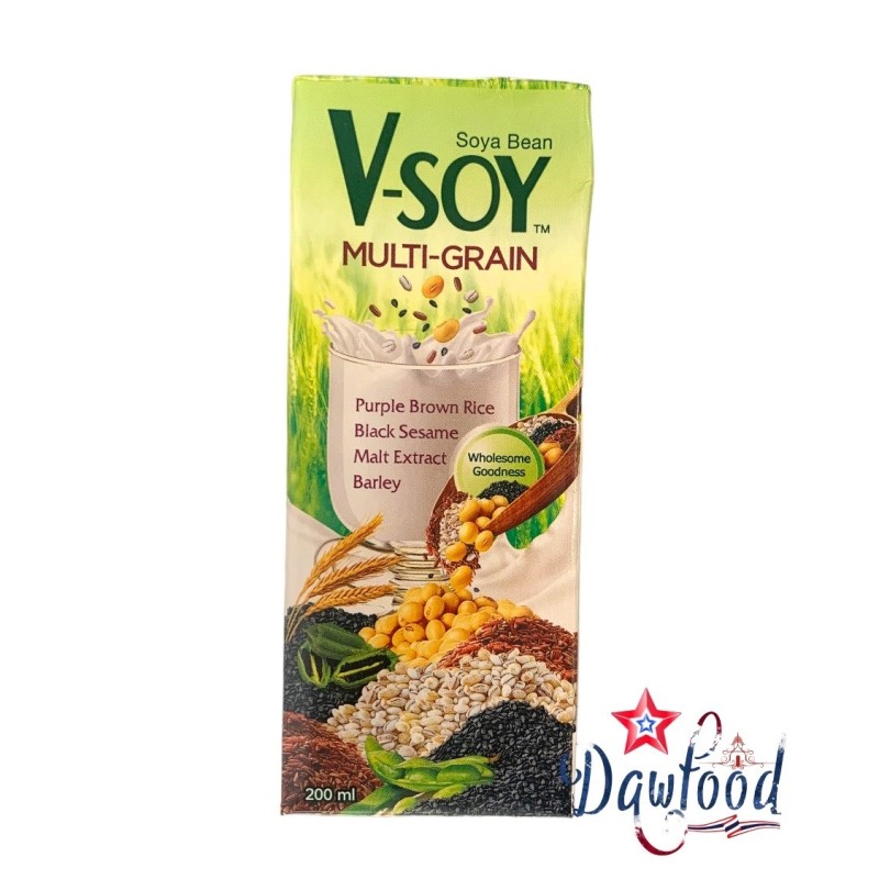 นมถั่วเหลืองวีซอย ผสมธัญพืช 200 ml V-Soy นมถั่วเหลืองวีซอย ผสมธัญพืช 200 ml V-Soy