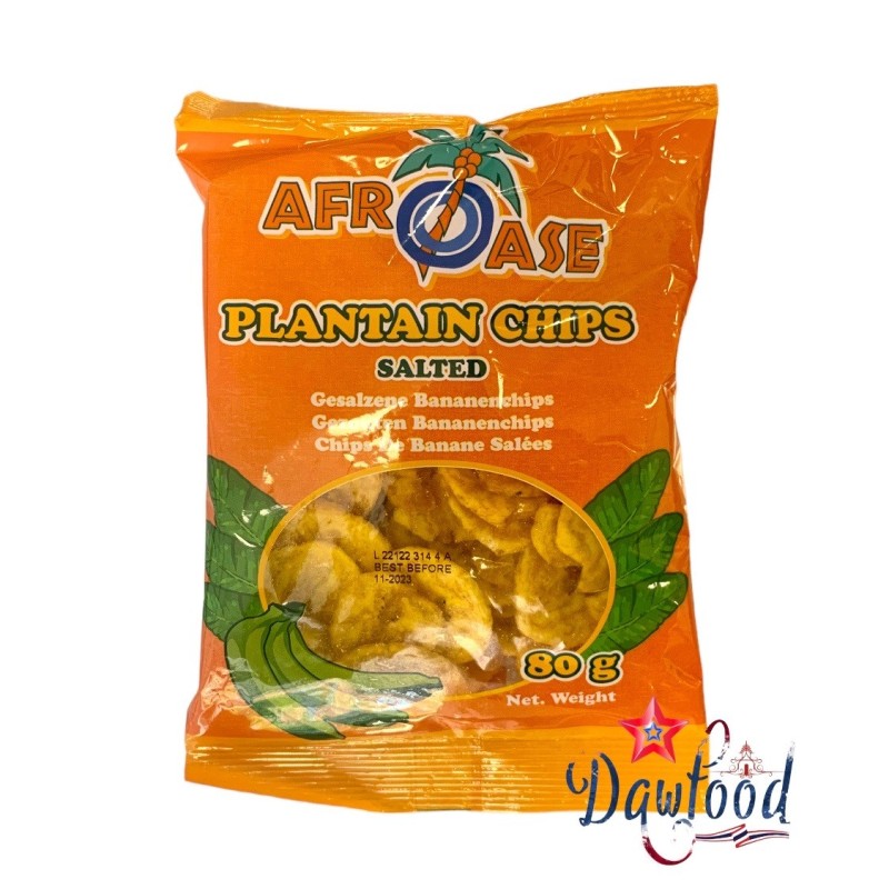 Comprar Chips de plátano salado Afroase 80 g online - Dawfood Spain Comprar Chips de plátano salado Afroase 80 g online - Dawfood Spain