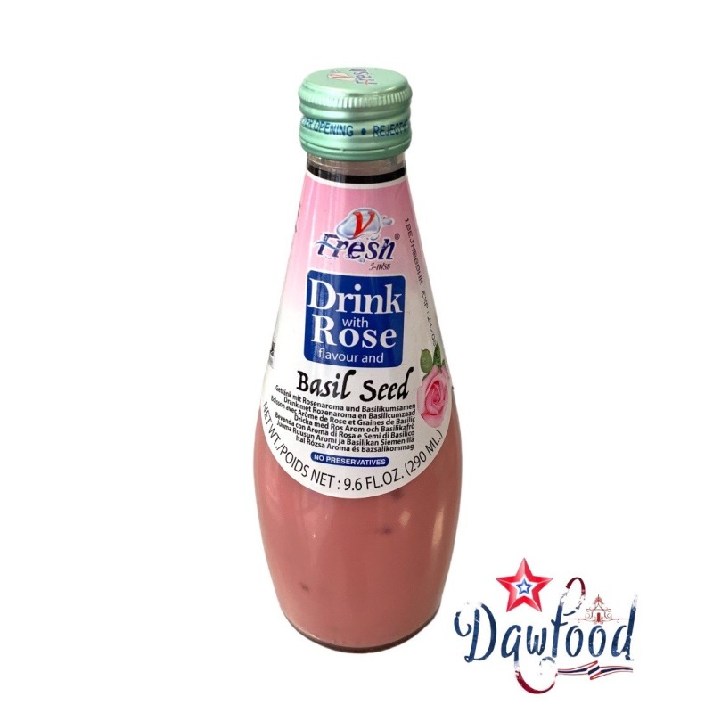 Comprar Bebida sabor rosa y semillas de albahaca V-Fresh -Dawfood Comprar Bebida sabor rosa y semillas de albahaca V-Fresh -Dawfood