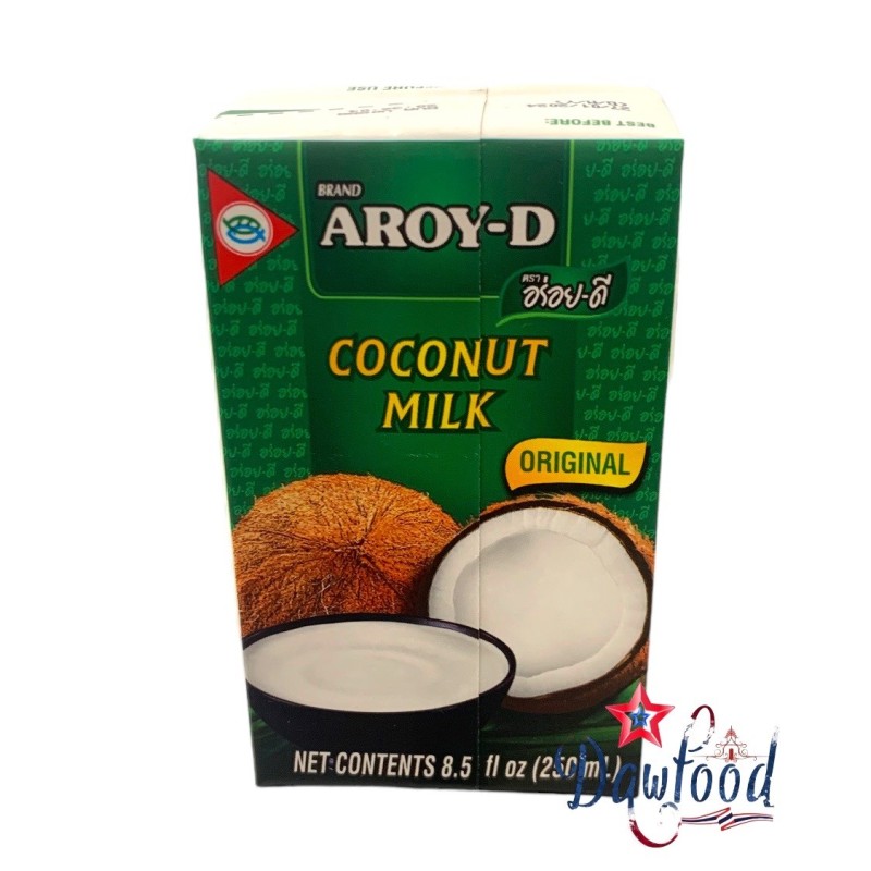 Leche de coco para cocinar todo tipo de platos en presentación de 250 ml de Aroy-D Leche de coco para cocinar todo tipo de platos en presentación de 250 ml de Aroy-D