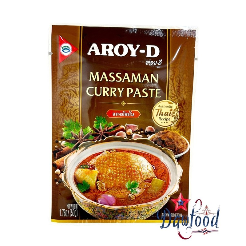 AROY-D Pasta de Curry Massaman de 50 gr para recetas asiáticas AROY-D Pasta de Curry Massaman de 50 gr para recetas asiáticas