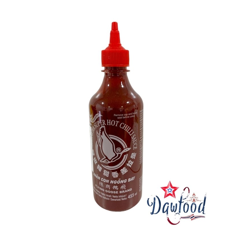 ซอสพริก สูตรเผ็ดมาก 450 ml Flying Goose ซอสพริก สูตรเผ็ดมาก 450 ml Flying Goose