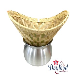 Set laos para cocinar arroz glutinoso, con cesta de bambú artesanal