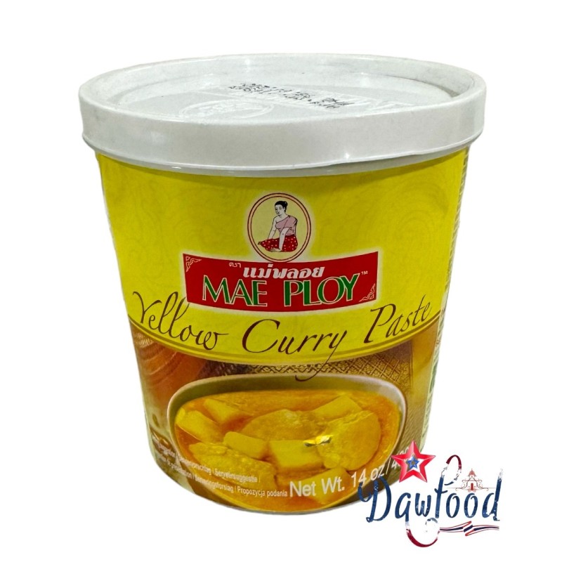 Pasta de curry amarillo Mae Ploy 400 gr, especial para comida asiática Pasta de curry amarillo Mae Ploy 400 gr, especial para comida asiática