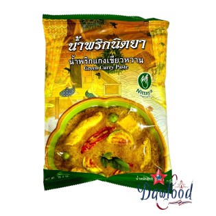 Pasta de curry verde Nittaya, 50 g, ideal para platos de Tailandia