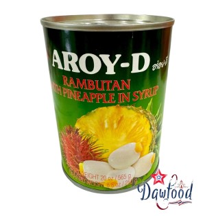 Disfruta la experiencia de saborear el rambután y piña en almíbar
