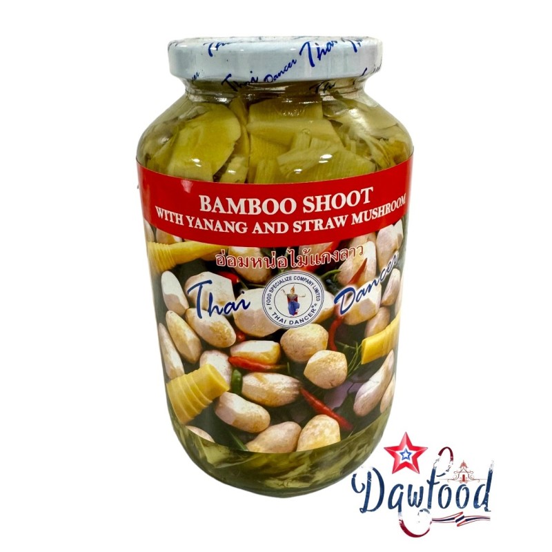 Bambú con yanang y champiñones es la conserva tailandesa nutritiva