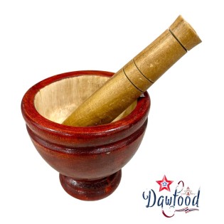 Juego de mortero y maja de madera 15 cm