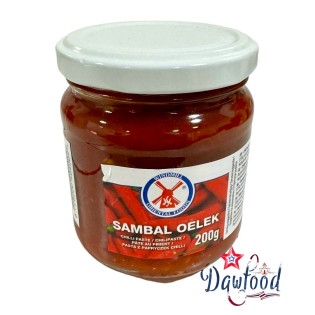 น้ำพริกซัมบัล พริกน้ำส้ม น้ำพริกอินโด Sambal Oelek 200 gr Windmill