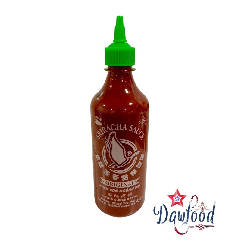 Sriracha chili verde Flying Goose 450 ml, salsa picante tailandesa Sriracha chili verde Flying Goose 450 ml, salsa picante tailandesa