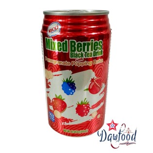 Boisson au thé noir aux baies mélangées avec du boba à la grenade 340 ml Rico