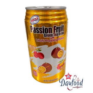 ชาเขียวรสเสาวรส พร้อมไข่มุกป๊อปรสลิ้นจี่ 340 ml Rico