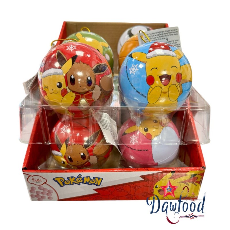 Bola Navideña de Pokémon con Caramelo de Fresa 5g - Decoración y Dulces | Dawfood