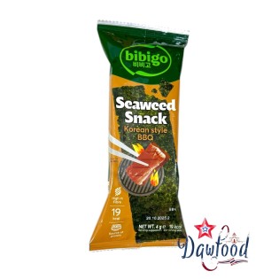 Snack de Algas Estilo Coreano BBQ 4g - Bibigo | Sabor Auténtico y Saludable